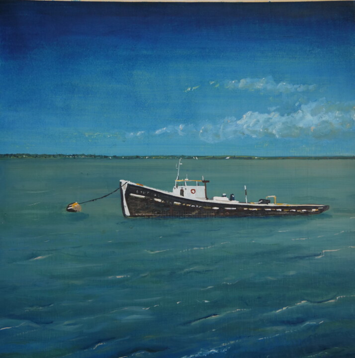 Painting titled "The thames London" by Jean-Marc Quilichini, Original Artwork, Oil