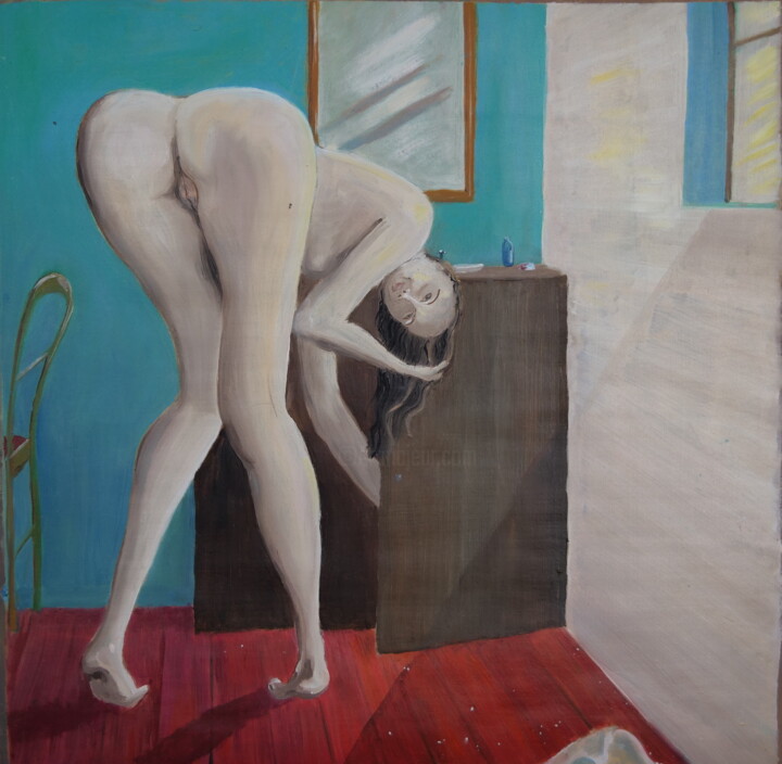 Painting titled "encore des emmerdes" by Jean-Marc Quilichini, Original Artwork, Oil