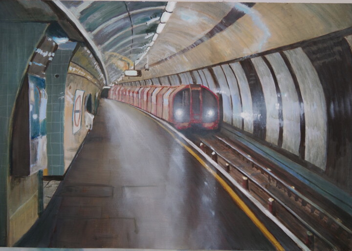 Painting titled "undergroud" by Jean-Marc Quilichini, Original Artwork, Oil
