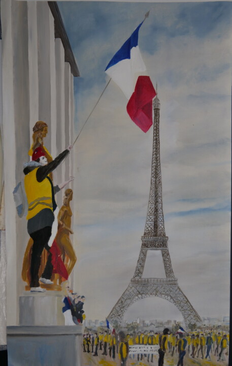 Painting titled "les éborgnés de la…" by Jean-Marc Quilichini, Original Artwork, Oil