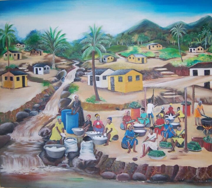 Les transformatrices de Manioc Pittura, 49,2x43,3 in