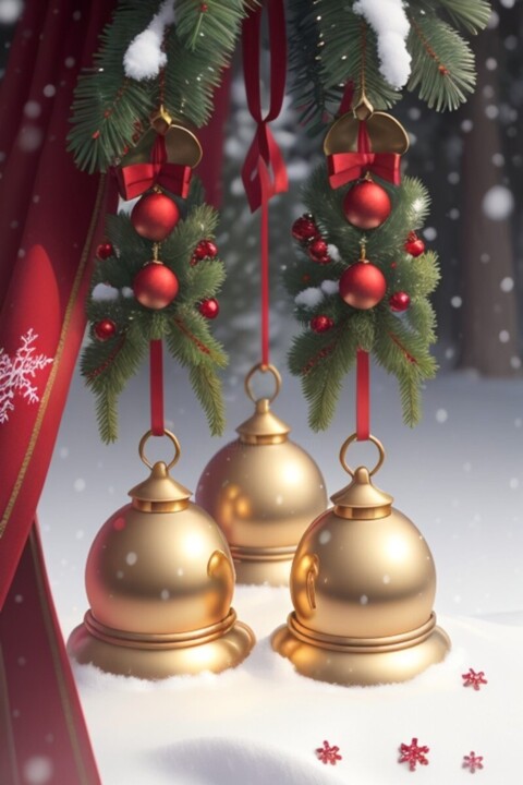 Trois Cloches de Noël 数字艺术