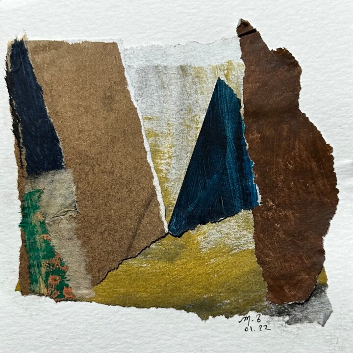 En survolant : un lac 绘画, 3.9x3.9 in