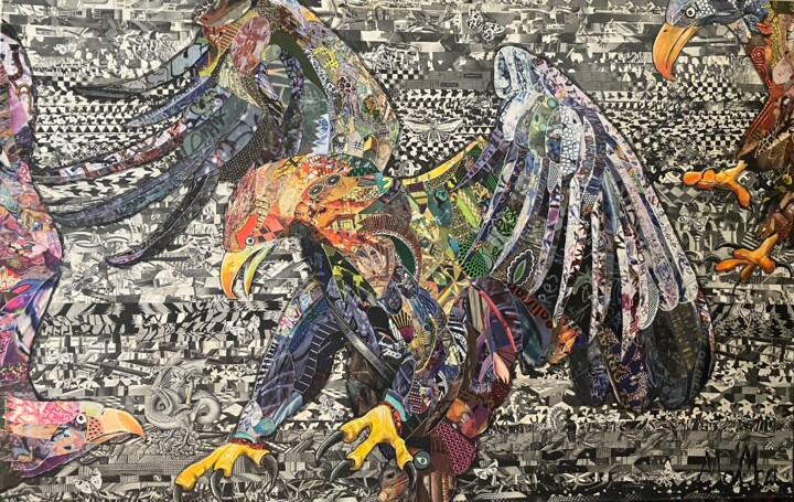 Jasper, Buffin and Boston Hovering 拼贴, 29.5x45.3 in