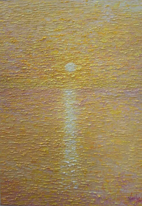 Painting titled "Whispers of Dawn" by Galina Vasiljeva, Original Artwork, Oil