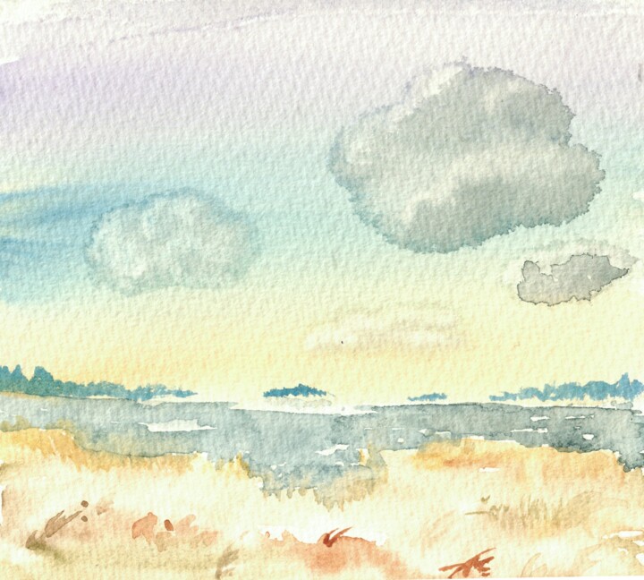 제목이 "By the river"인 미술작품 Anna C로, 원작, 수채화