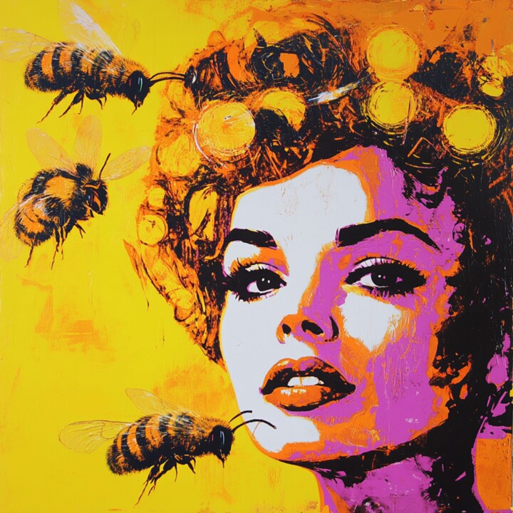 MISS BEE 绘画, 19.7x19.7 in