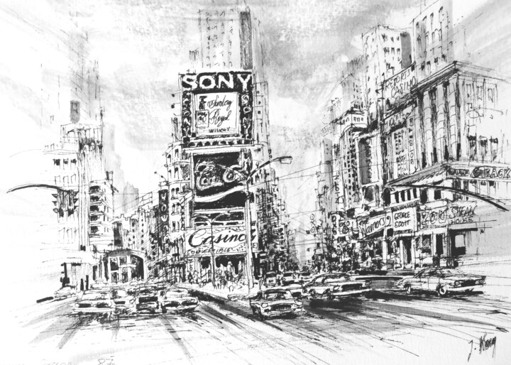 Times square New York Resim, 9,5x12,6 in