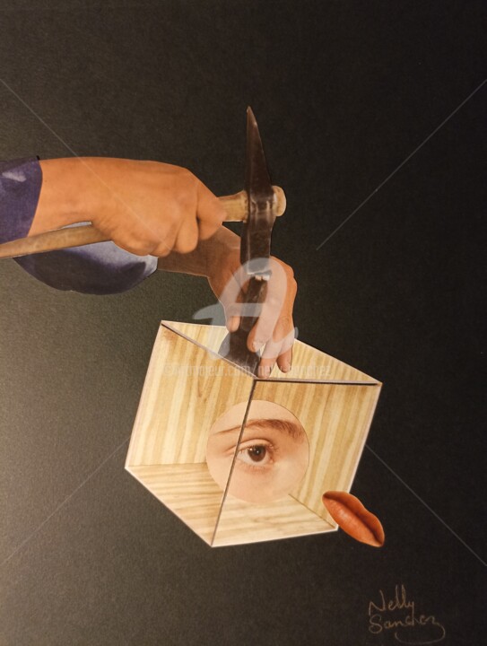 Collages getiteld "Briser la glace" door Nelly Sanchez, Origineel Kunstwerk, Collages
