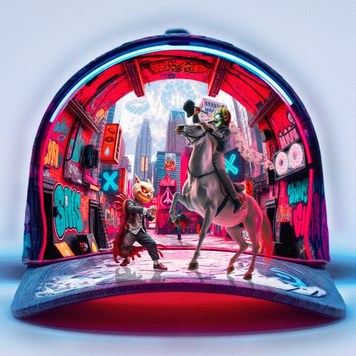 Vue du Snapback - La Zone 🍆🍩💧💧 数字艺术, 39.4x39.4 in