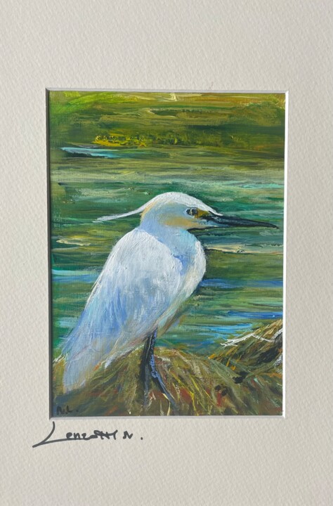 Grue cendrée -pf-1 Pintura, 11,8x7,9 in