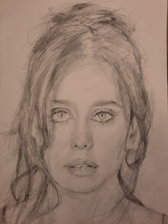 Drawing titled "Palesztina" by Jenő Dienes, Original Artwork, Graphite