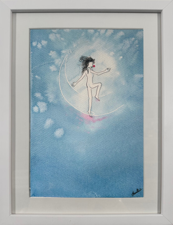 Painting titled "Mon ami, la Rose" by Marie De Charette, Original Artwork, Watercolor