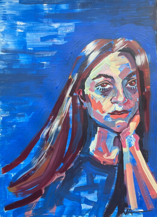 Elusive. Portrait of a woman 30x42 cm 绘画, 16.5x11.8 in