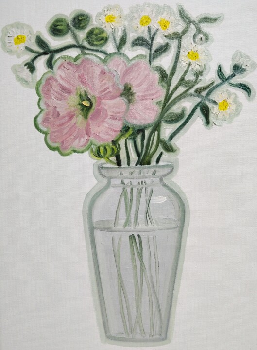 hollyhock03 Ζωγραφική, 15,8x11,8 in
