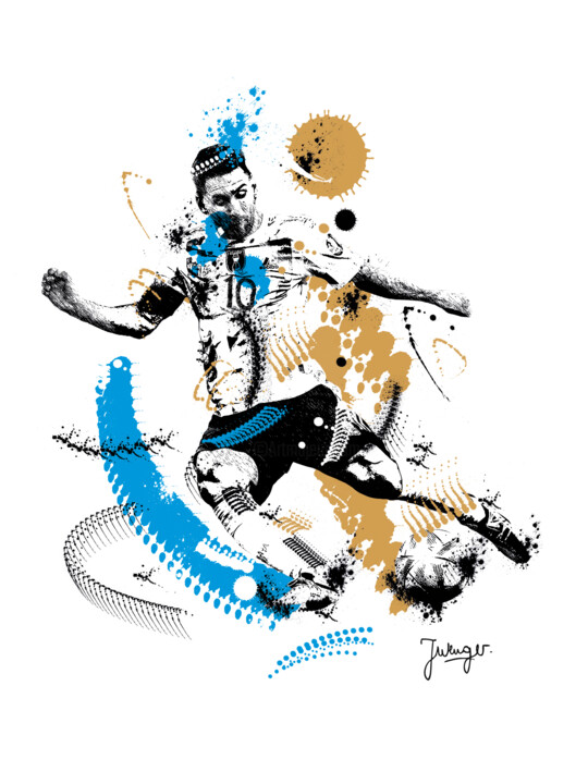 Lionel Messi, footballeur international Arte digitale