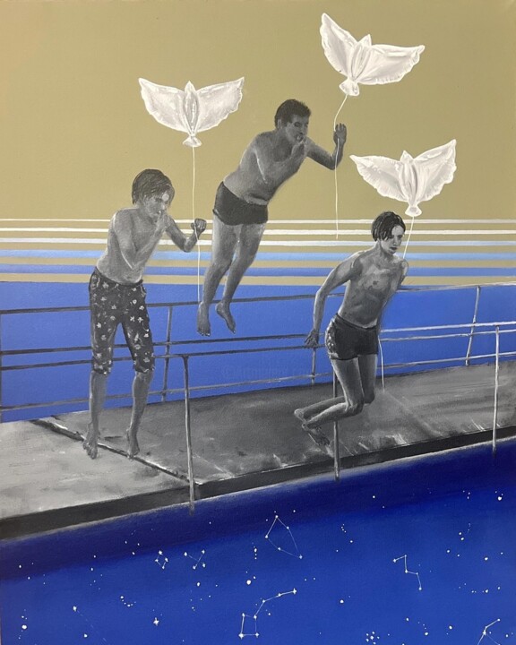 Make a wish. Triptych 绘画, 39.4x27.6 in