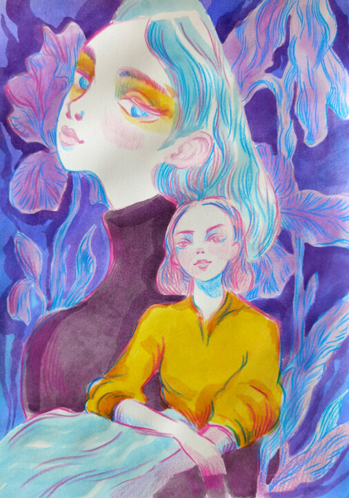 Dibujo titulada "330" por Anton Karbouski, Obra de arte original, Conté