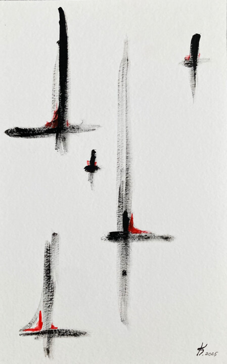 Red Thread Painting, 11x6.7 in