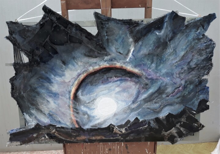 Painting titled "Ho accarezzato l'ar…" by Marco Bettocchi, Original Artwork, Oil Mounted on Wood Stretcher frame