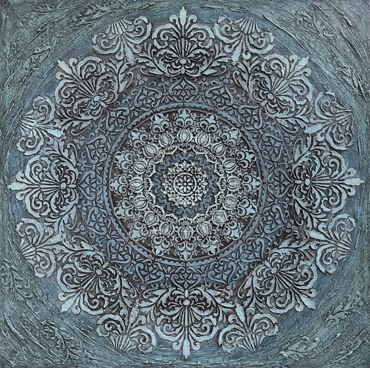 Blue Pattern Картина, 23,6x23,6 in