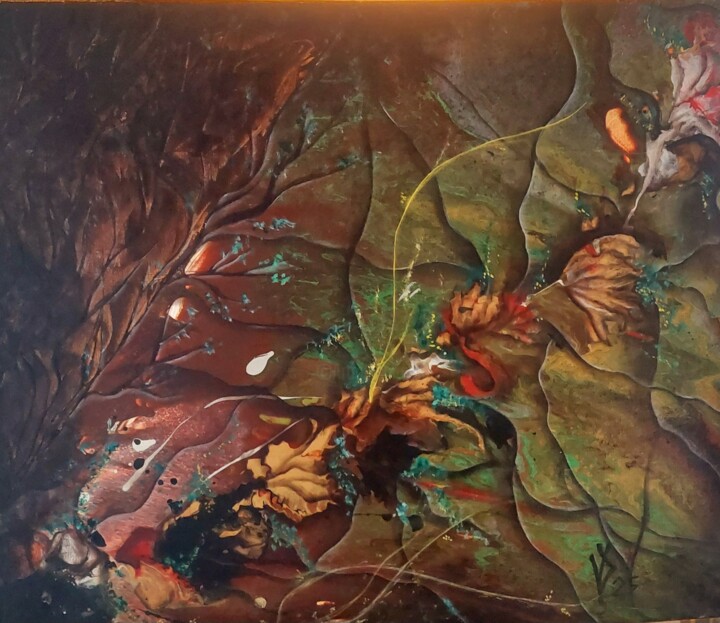 Painting titled "After Darkness" by Viktoria Dragon, Original Artwork, Acrylic Mounted on Wood Stretcher frame