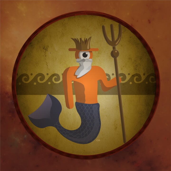 bestiario tritojon rem 数字艺术, 30x30 in