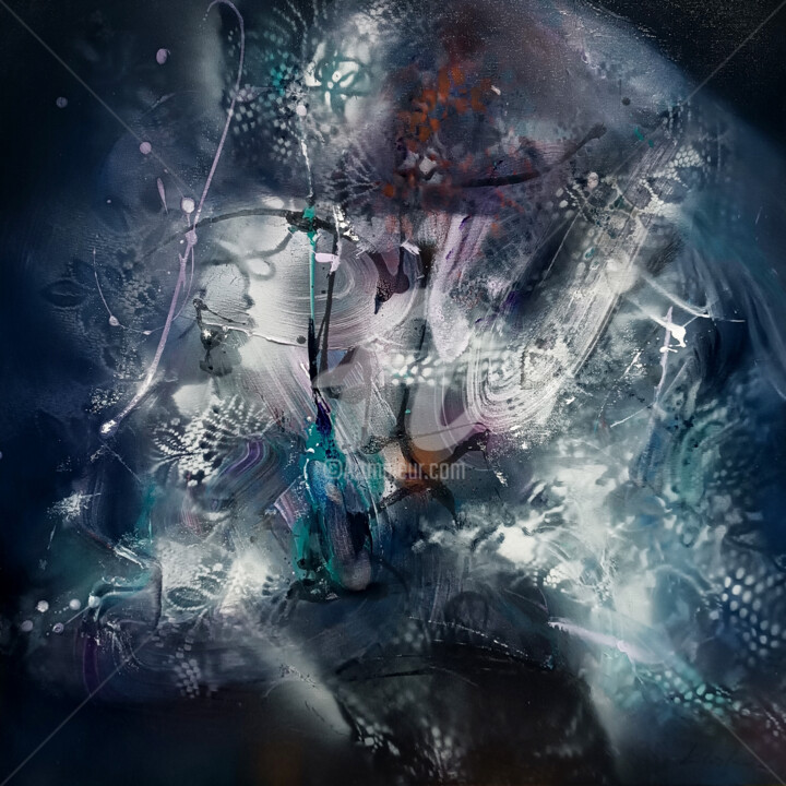 Schilderij getiteld "Silent Genesis beau…" door Kloska Ovidiu, Origineel Kunstwerk, Acryl Gemonteerd op Frame voor houten br…