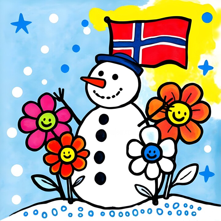 A Snowman’s Norsk Smile 印花与版画, 39.4x39.4 in