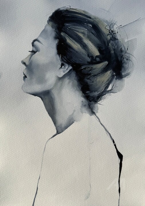 “Stranger #27” 绘画, 16.5x11.7 in