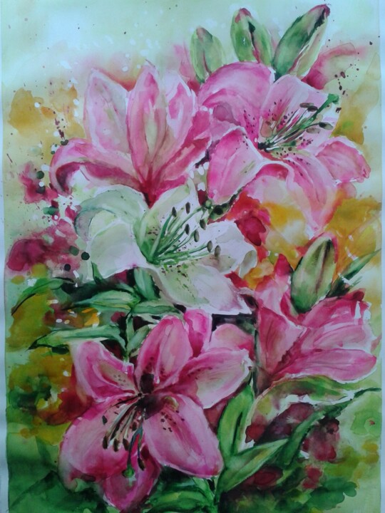 Lilie Картина, 22,1x15 in