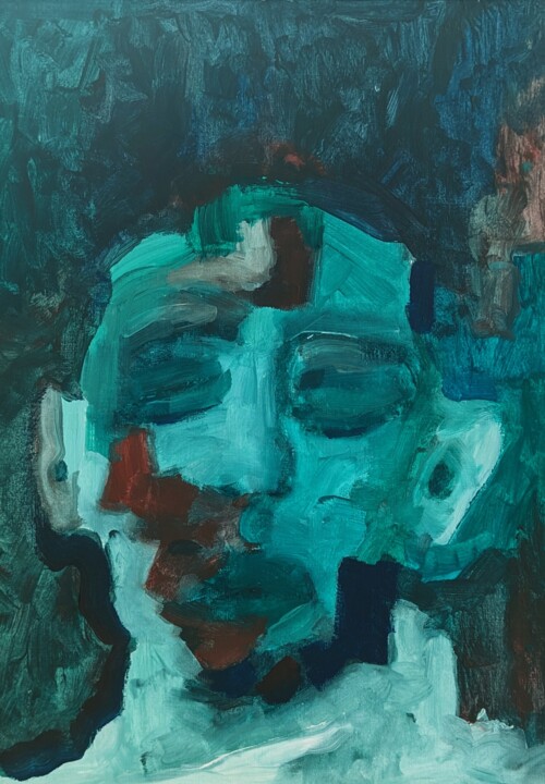绘画 标题为“Sleeping Head” 由Diana Knepper, 原创艺术品, 油