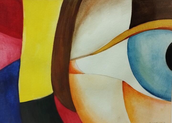 Painting titled ""Don't forget"" by Julia Valkiainen, Original Artwork, Gouache Mounted on Cardboard