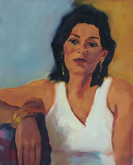Peinture intitulée "La fille des îles" par Karine Lemoine, Œuvre d'art originale