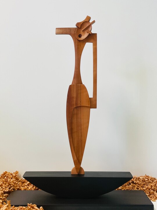 Skulptur mit dem Titel "Kyklad II" von Sheraya_berlin, Original-Kunstwerk, Holz