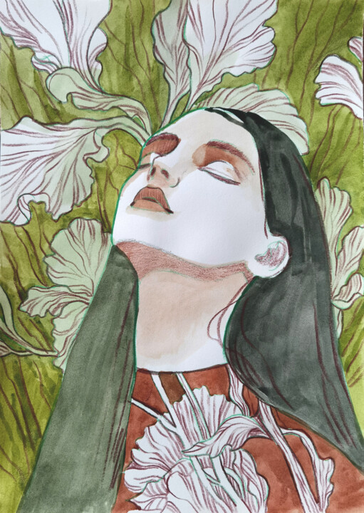 Dibujo titulada "336" por Anton Karbouski, Obra de arte original, Acuarela