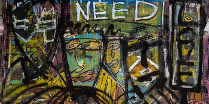 Schilderij getiteld "LL COOL J I NEED LO…" door John Bakkers, Origineel Kunstwerk, Acryl