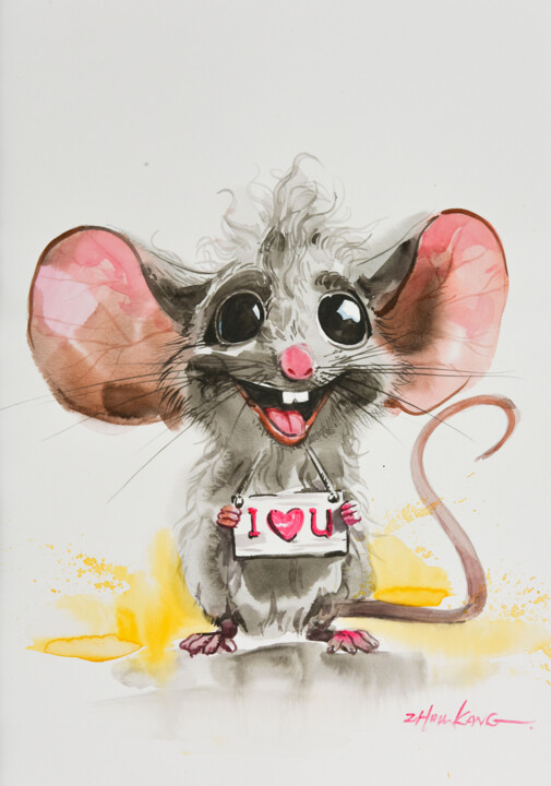 I LOVE YOU 绘画, 15.8x11.8 in