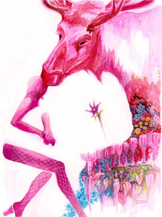 Painting titled "What is hiding in t…" by Svitlana Tetokina, Original Artwork, Gouache