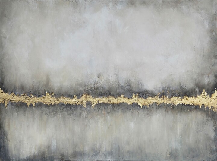Painting titled "Horizon line" by Svetlana Kovalenoka, Original Artwork, Acrylic Mounted on Wood Stretcher frame