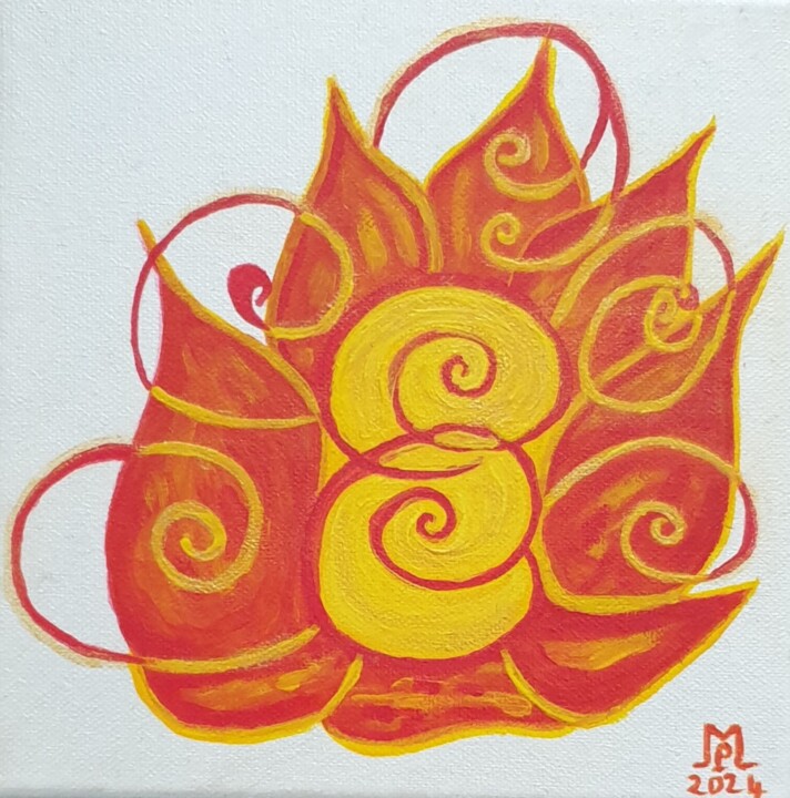 Fire 绘画, 7.9x7.9 in