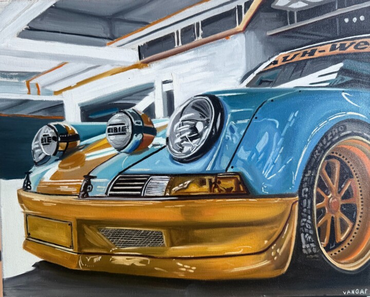 "A brazen pit stop" Tablo, 19,7x23,6 in