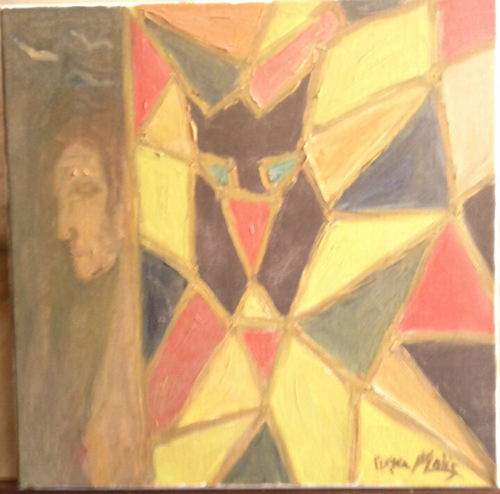LE CHAT Schilderij, 15,8x15,8 in