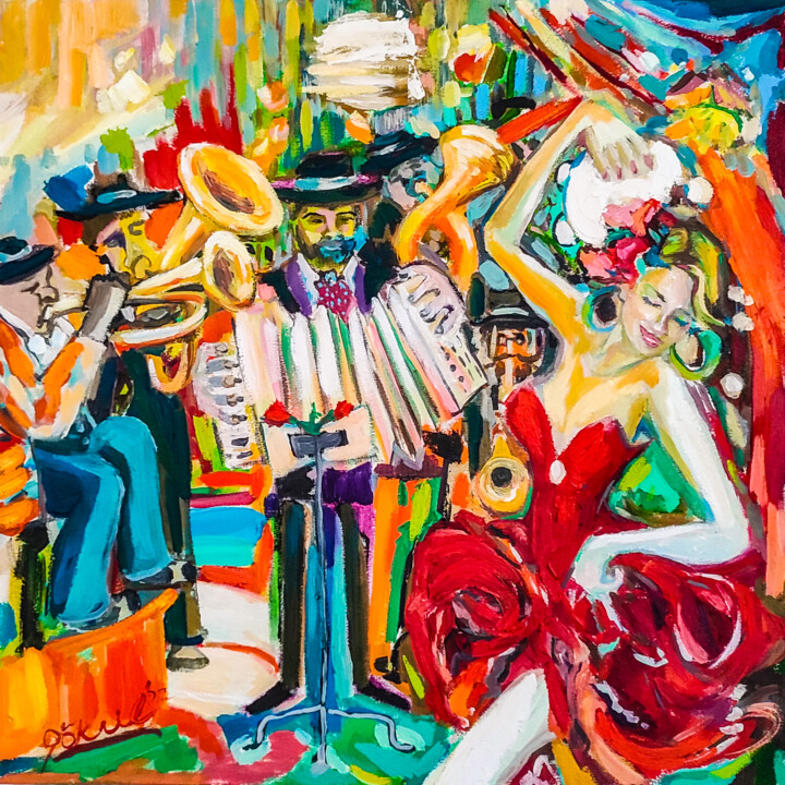 Accordion Series Composition XIII- Wedding Orchestra 绘画, 21.7x21.7 in
