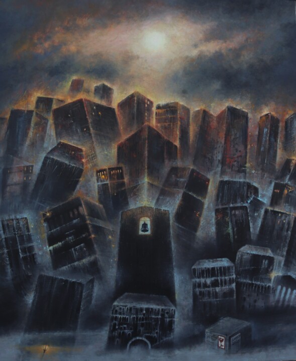 Deep town 绘画, 47.2x39.4 in