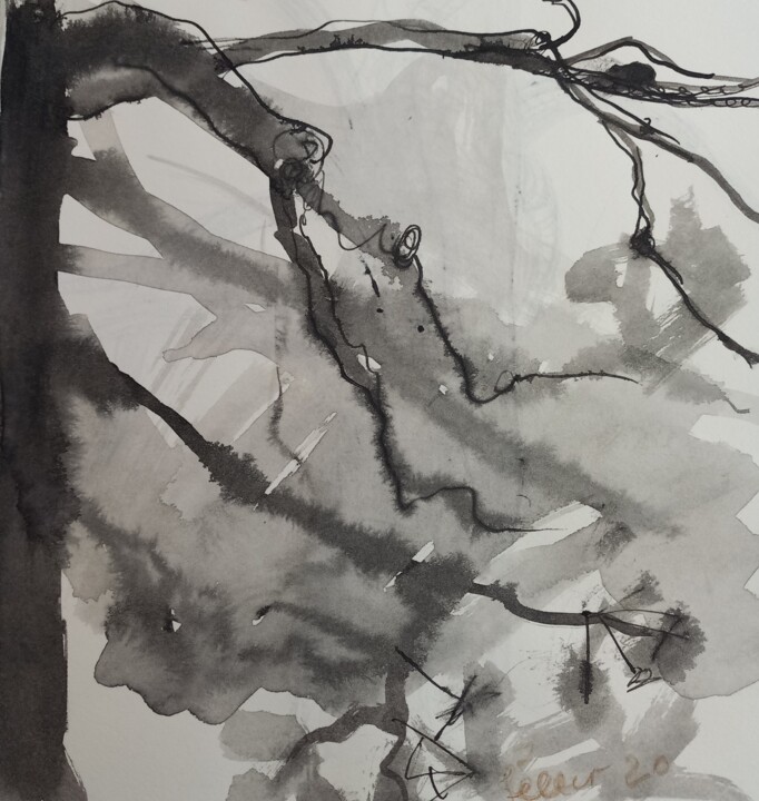 Oak branches Rysunek, 7,5x7,5 in
