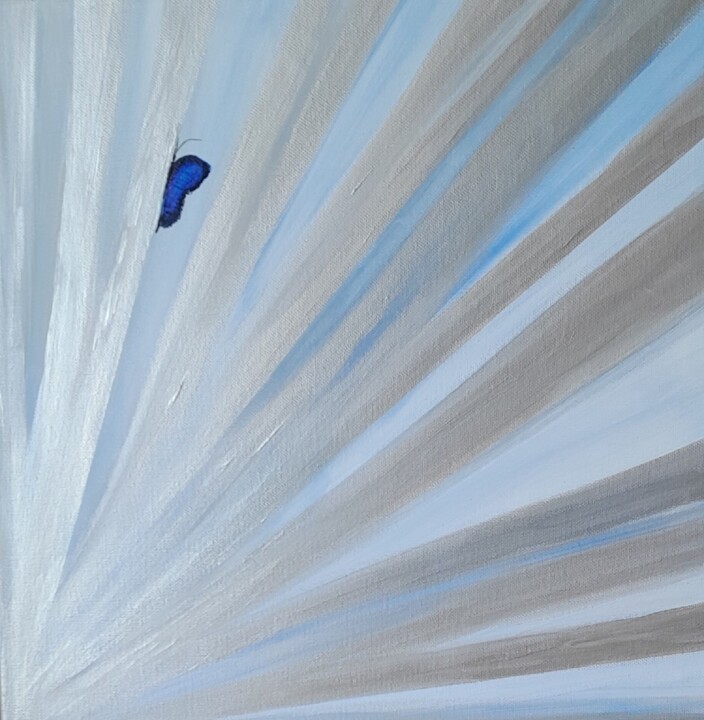 Painting titled "Silver Dawn" by Fa Ley, Original Artwork, Acrylic