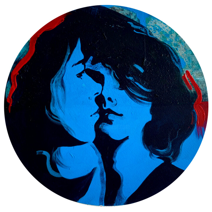 Painting titled "Serie Graffiti 1" by Alexandra Efimova, Original Artwork, Acrylic Mounted on Cardboard