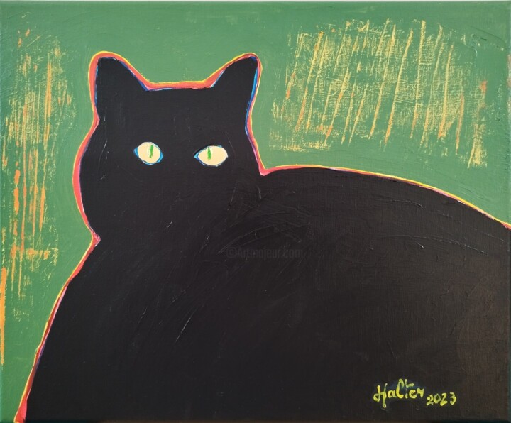 Chat rasta 绘画, 15x18.1 in