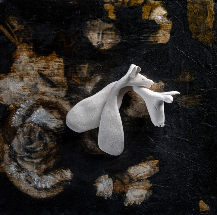 Inséparables 雕塑, 6.1x5.3 in